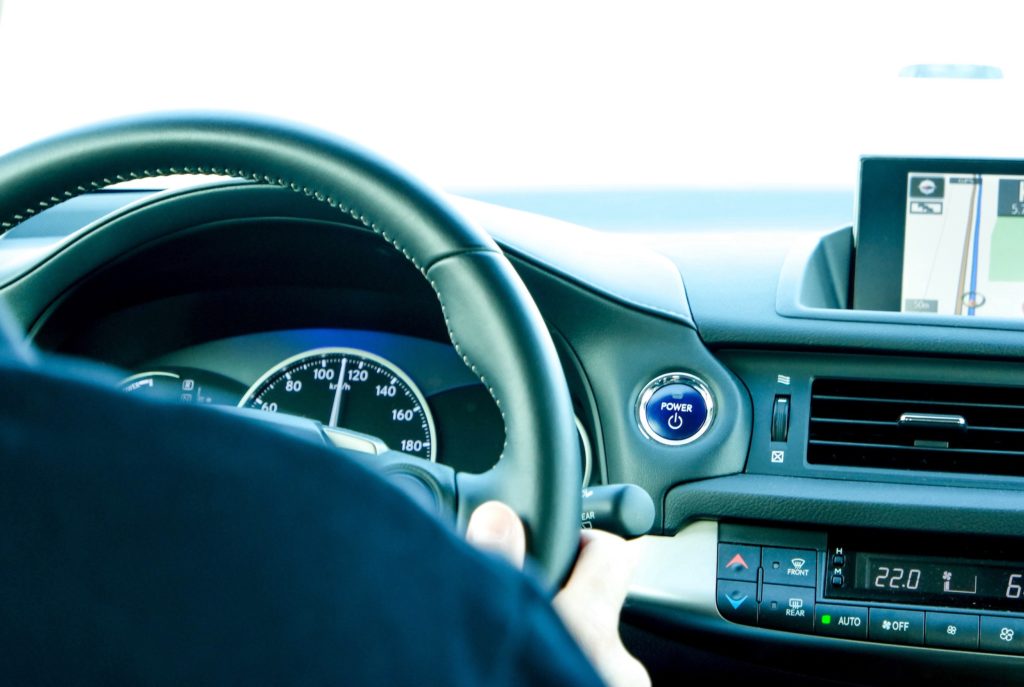 car steering wheel and dash