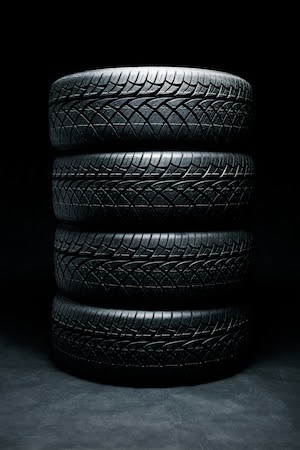 Car tire close up