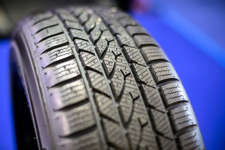 close-up of car tire tread